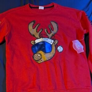 Red Reindeer Graphic Sweatshirt